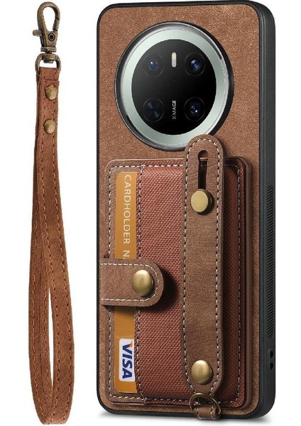 Huawei Mate 70 Kart Tutucu Askılı Deri Telefon Kılıfı Cüzdan Kılıf Bilek Kayışı Standlı Tutucu (Yurt Dışından) fiyatları