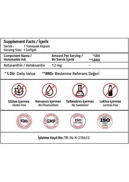 Astaksantin 12 Mg 30 Softgel modelleri