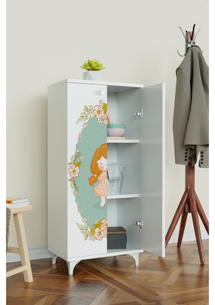 Adorable 3 Raflı Çocuk Odası Dolabı Çok Amaçlı Baskılı Oyuncak Dolabı fiyatları