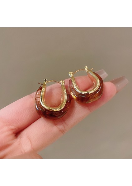 Yeni Bilezik Broş Küpe Gümüş Iğne Yağ Damlası Çiçekler Geometrik Küpe Fransız Retro Moda Mizaç Takı Broş Bilezik (Yurt Dışından)