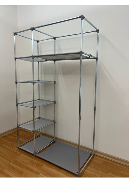 Tek Yandan Raflı Bez Dolap Istanbul Tema | 7 Raflı, Çelik Iskeletli modelleri