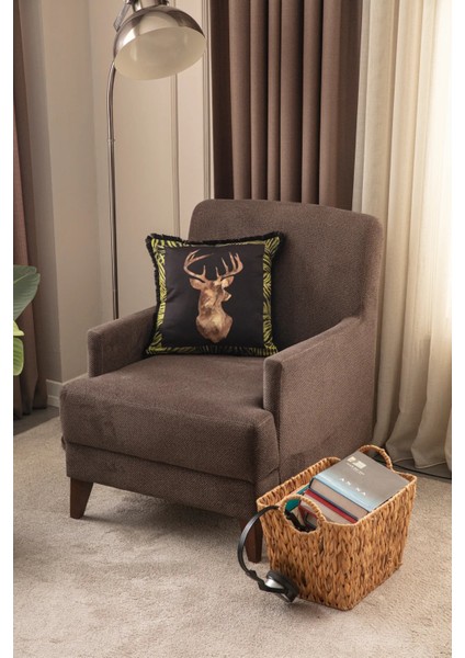 Saçaklı Desenli Çift Taraflı 43X43 Kırlent Kılıfı