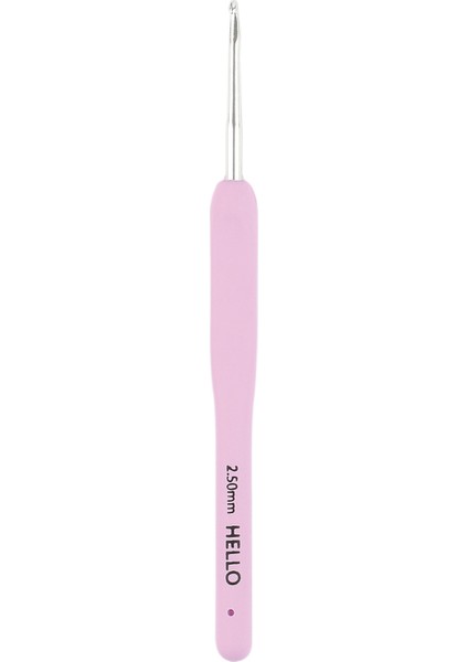Hello Silikon Saplı Tığ, Örgü Tığı, Pembe, 2.5mm