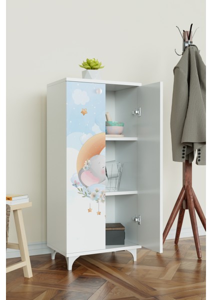 Minik Rüyacı 3 Raflı Çocuk Odası Dolabı Çok Amaçlı Baskılı Oyuncak Dolabı fiyatları