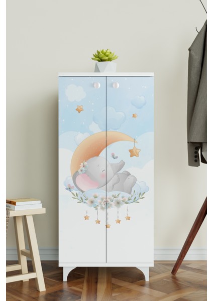 Minik Rüyacı 3 Raflı Çocuk Odası Dolabı Çok Amaçlı Baskılı Oyuncak Dolabı modelleri