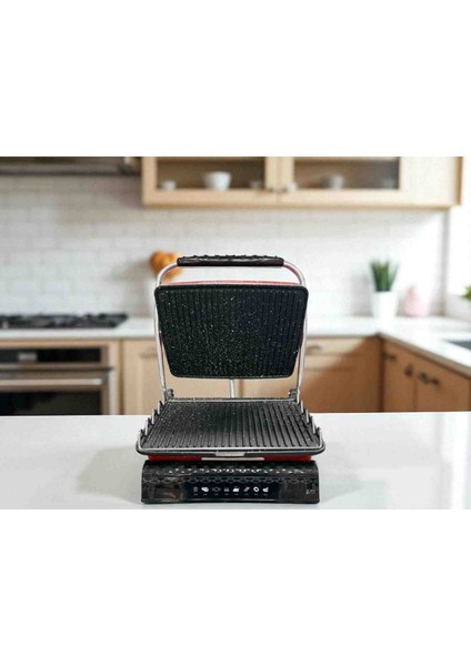 Tostcu Gerçek Döküm Granit Tost Makinesi Kırmızı modelleri