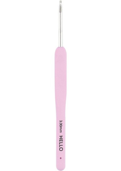 Hello Silikon Saplı Tığ, Örgü Tığı, Pembe, 3mm