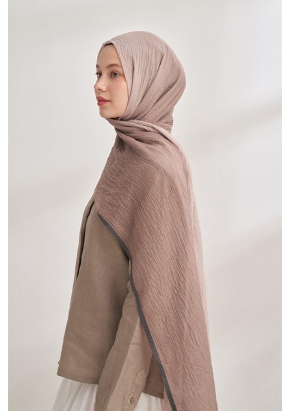 Müslin Degrade Biyeli Şal - Vizon - Taş fiyatları