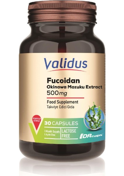 Fucoidan 500 Mg 30 Capsules (OKİNAWA MOZUKU EXTRACT) (DRCAPS)
