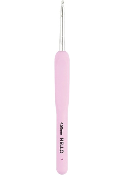 Hello Silikon Saplı Tığ, Örgü Tığı, Pembe, 4.5mm