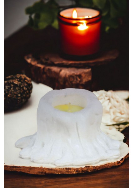 Şamdan Mumluk Dekoratif Mumluk Beyaz Renk Tealight Mumluk Model 31