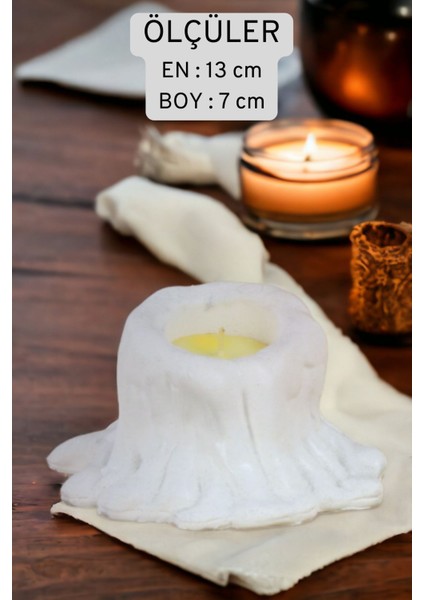 Şamdan Mumluk Dekoratif Mumluk Beyaz Renk Tealight Mumluk Model 31