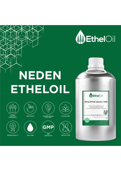 Ökaliptus Uçucu Yağı - Etheloil - 5 kg - %100 Saf ve Doğal Uçucu Yağ -Üretici Firma, Yüksek Kalite, Toptan Satış - Eucalyptus Essential Oil - Eucalyptus Globulus Labill. indirimleri