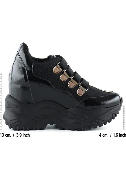 Alexandria Siyah Simli Gizli Dolgu Topuklu Cırt Bantlı Günlük Ayakkabı fiyatları