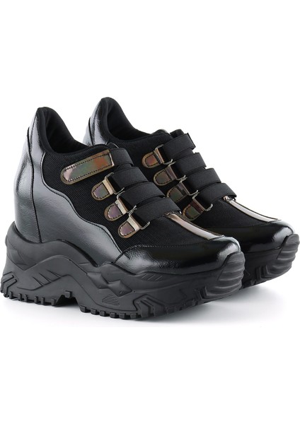 Alexandria Siyah Simli Gizli Dolgu Topuklu Cırt Bantlı Günlük Ayakkabı fırsatları