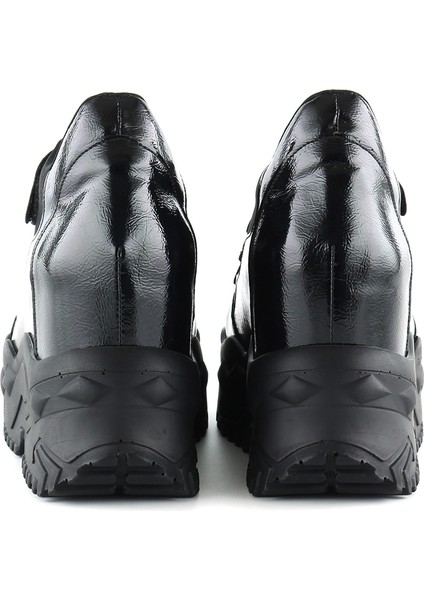 Alexandria Siyah Simli Gizli Dolgu Topuklu Cırt Bantlı Günlük Ayakkabı