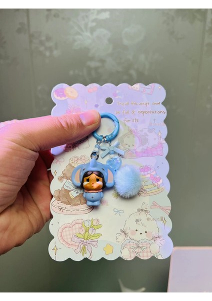 Kawaii Mini Crybaby The Elephant Serisi Anahtar Kolye Sevimli Anime Figür Bebek Sırt Çantası Dekoru Çift Cep Telefon Zinciri Hediyesi: 1 (Yurt Dışından)