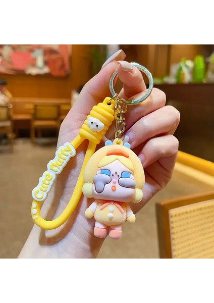 Yeni Kawaii Crybaby Flock Anahtarlık Kolye Anime Dıy Sırt Çantası Dekor Araba Zinciri Karikatür Sevimli Eylem Figürü Kadın Hediyeler: G (Yurt Dışından)