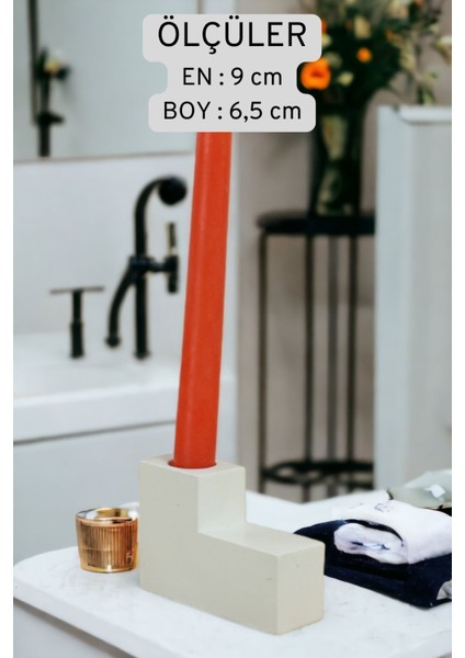 Şamdan Mumluk Dekoratif Mumluk Beyaz Renk Tealight Mumluk Model 17
