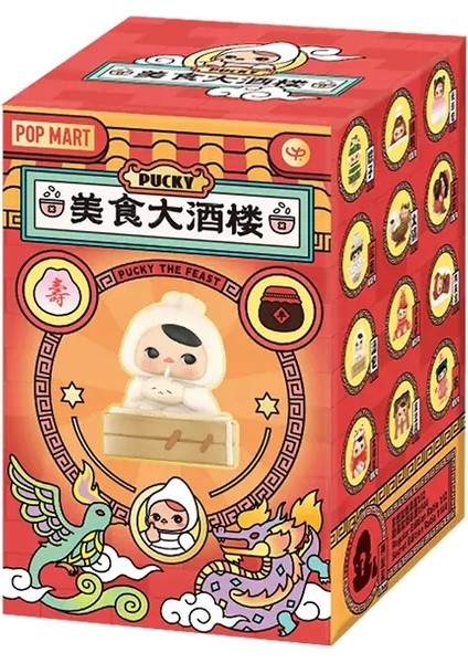 Pop Mart Pucky The Feast Serisi Kutu Oyuncakları Kawaii Anime Aksiyon Figürü Caixa Caja Sürpriz Gizem Kutusu Dolls Girls Hediye Kilo: 1 Parça (Yurt Dışından)