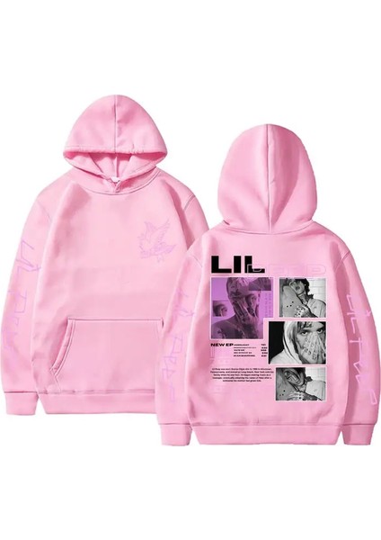 Sıcak Satış Yeni Lil Peep Cehennem Çocuğu Crybaby Hip Hop Rap Grafik Kapşonlu Erkek Kadınlar Vintage Büyük Boy Sweatshirt Erkek Moda Sokak Kıyi Renk: Pembe/boyut (Yurt Dışından)