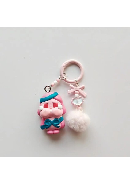 Kawaii Mini Crybaby Keychain Cartoon Creative Üç Boyutlu Bebek Okul Çantası Dekor Araba Anahtar Zinciri Kadınlar ve Erkekler Hediyeler Renk: 4 (Yurt Dışından)