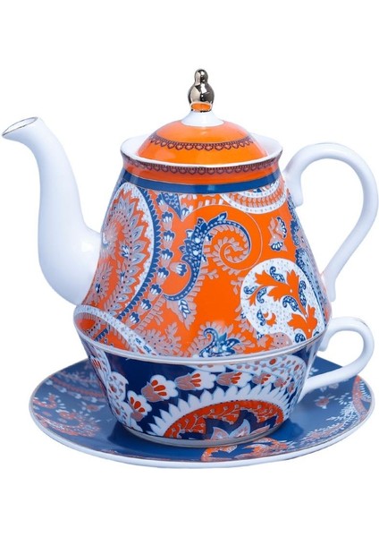 Lucky Art Vesta Bone Tek Kişilik Demlik & Fincan