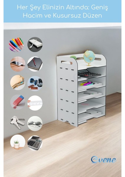 Dosya Düzenleyici Masa Üstü Organizer Ahşap Evrak Rafı Model 5