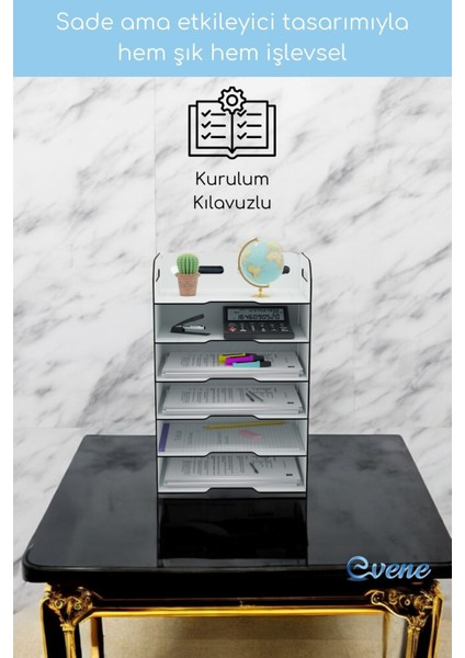 Dosya Düzenleyici Masa Üstü Organizer Ahşap Evrak Rafı Model 5