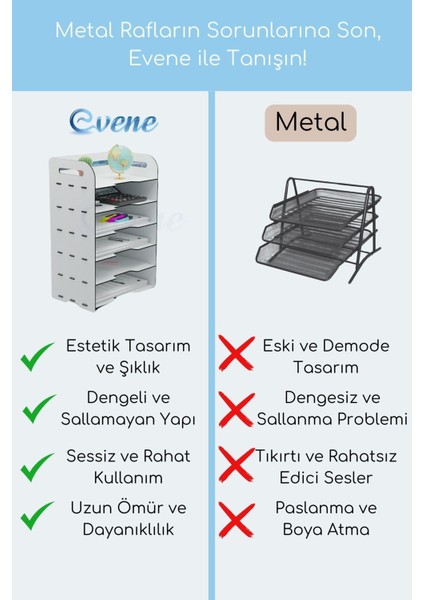 Dosya Düzenleyici Masa Üstü Organizer Ahşap Evrak Rafı Model 5