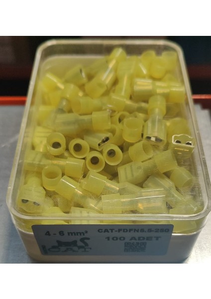 Fdfn5 ,6.5 mm/6 mm² 100-ADET Izoleli Faston Jak