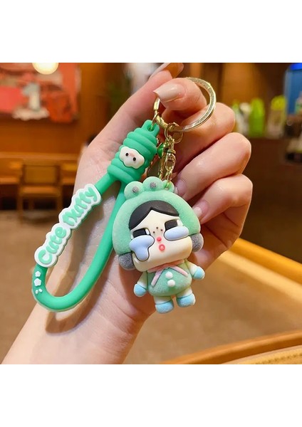 Yeni Kawaii Crybaby Flock Anahtarlık Kolye Anime Dıy Sırt Çantası Dekor Araba Zinciri Karikatür Sevimli Eylem Figürü Kadın Hediyeler Renk: S (Yurt Dışından)