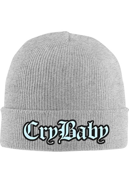 Crybaby Bebek Mavi Örme Şapka Kadınlar Erkek Kafatasları Beanies Sonbahar Kış Şapkası Lil Peep Estetik Sıcak Kapak Renk: Gri/beden: Bir Beden (Yurt Dışından)