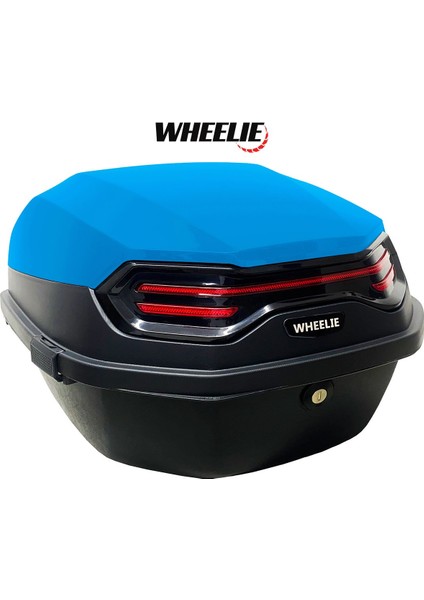 XT08-YB 32 Litre Motosiklet Arka Çanta Yamaha Mavi Parlak Su Geçirmez ABS Çift Kilitleme Üniversal