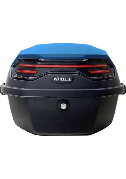 XT08-YB 32 Litre Motosiklet Arka Çanta Yamaha Mavi Parlak Su Geçirmez ABS Çift Kilitleme Üniversal fırsatları