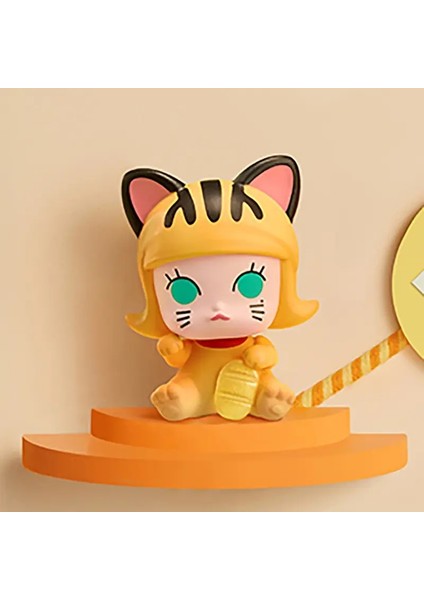 Pop Mart Popbean Lucky Cat Serisi Mini Anime Eylem Figür Tahmin Tahmin Torba Süsleme Figürinleri Ev Dekoru Masaüstü Bebekler Model Kız Hediyesi: Dimoo (Yurt Dışından)