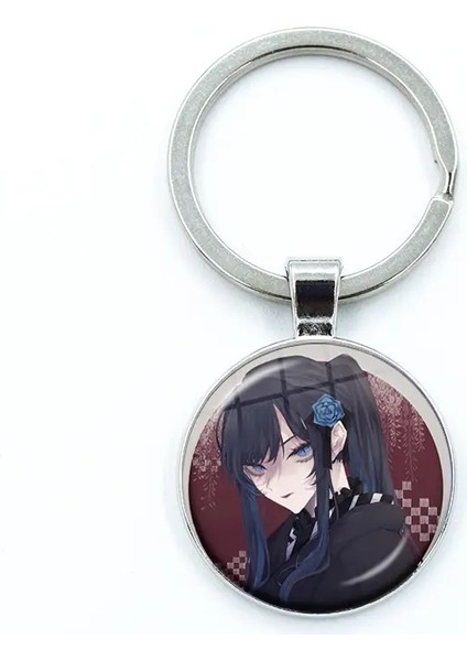 Ado Kyogen x Uta Ado Anahtarlık Aksesuarlarını Seviyorum Cam Dome Cabochon Kolye Metal Anahtar Yüzük Doğum Günü Hediyesi Hayranları Souvenir Renk: 5 (Yurt Dışından)