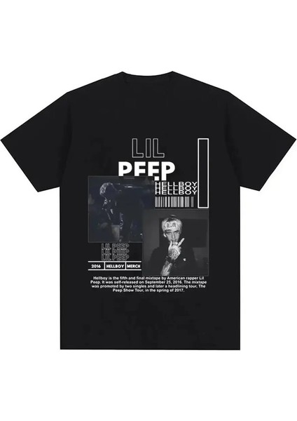 Yeni Rapçi Lil Peep T-Shirt Cehennem Boy Crybaby Hip Hop Rap Grafik T-Shirt Yaz Erkekler Kadınlar Estetik Büyük Boy Pamuk Tee 01336 Rolor: 036/BOYUT (Abd) (Yurt Dışından)