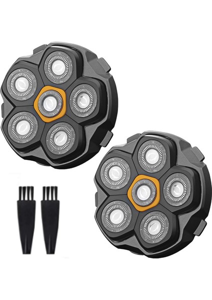 2 Adet 6 Bıçaklı Manyetik Yedek Tıraş Başlığı, Yıkanabilir Tıraş Bıçağı Başlıkları Erkekler Için Baş Tıraş Makinesi Yedekleri (Yurt Dışından)