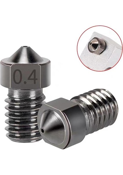Paslanmaz Çelik Nozullar 0,4 mm Diş Sertleştirilmiş Nozullar Yüksek Akışlı V6 Nozul Prusa I3 Mk3/mk4 3D Yazıcı Için (6 Adet) (Yurt Dışından) modelleri