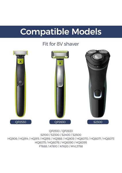 8V HQ850 Tip-C Tıraş Makinesi Şarj Adaptörü Tek Bıçaklı Şarj Dönüştürücü QP2530 QP2630 Elektrikli Sakal Düzeltici B (Yurt Dışından) modelleri