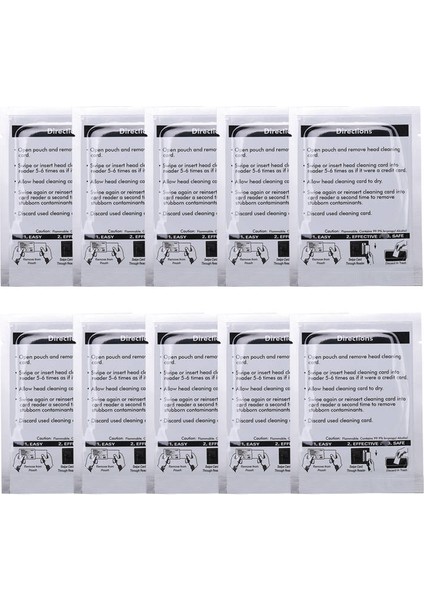 CR80 Temizleme Kartları, Çift Taraflı Kart Okuyucu Temizleyici, Pos Kart Okuyucu Terminali Temizleme Kartları - CR80 Kart Çip Temizleyici (10 Adet) (Yurt Dışından) modelleri