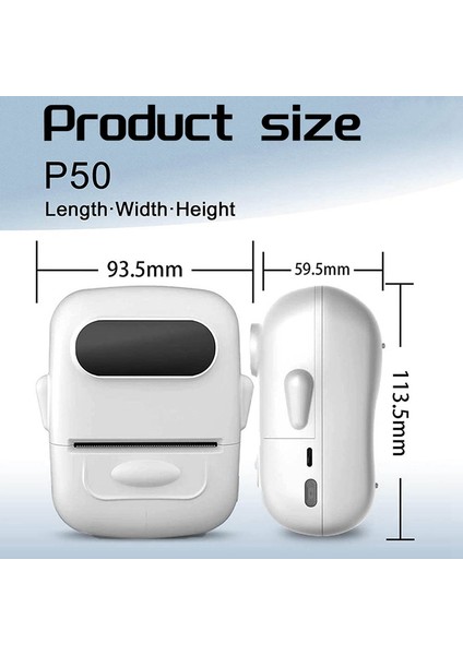 Taşınabilir Etiket Yazıcısı Termal Yazıcı Mürekkepsiz Yapışkanlı Isim Etiketi Etiketleme Makinesi 3 Rulo Kağıt Beyazına Benzer (Yurt Dışından) indirimleri