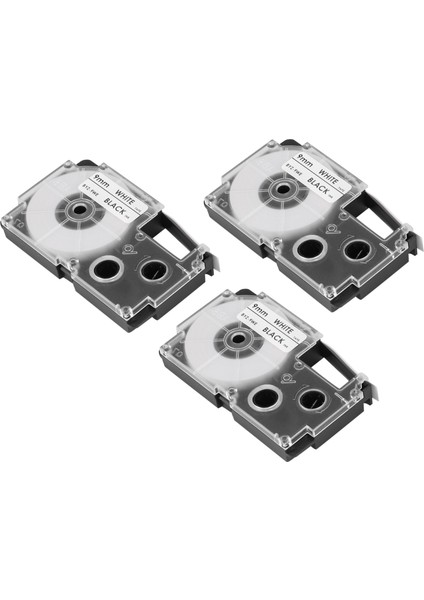 3'lü Paket 9 mm Siyah Beyaz Etiket Bandı Etiket Yapıcı -120, -60, -100, KL750B, KL750, KL7200 Etiket Yapıcılarla Uyumlu (Yurt Dışından)