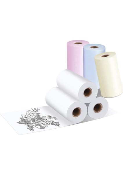 Mürekkepsiz Taşınabilir Bluetooth Yazıcı Termal Cep Yazıcısı Için Mini Yazıcı Kağıdı, 57MM x 30MM, 6 Rulo (Yurt Dışından)