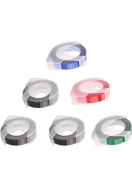 6 Rulo Kabartma Etiket Yapıcı Bandı 3D Plastik 9 mm x Etiket Yapıcı Için Siyah/mavi/kırmızı/yeşil Üzerine Beyaz Kabartma Etiket Bandı (Yurt Dışından) fırsatları
