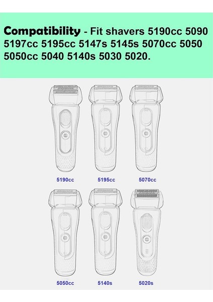 Elektrikli Tıraş Makinesi Için Seri 5 Yedek Başlık, S5 Islak ve Kuru Yedek Folyo ve Kesici 5190CC 5090 5020 (Yurt Dışından) indirimleri