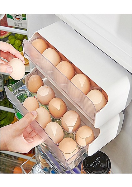 Duvara Monte Yumurta Rafı 10 Izgaralı Buzdolabı Yan Kapılı Çekmece Tipi Izgaralı Yumurta Düzenleyici Asılı Yumurta Tutucu Saklama Kutusu (Yurt Dışından) fırsatları