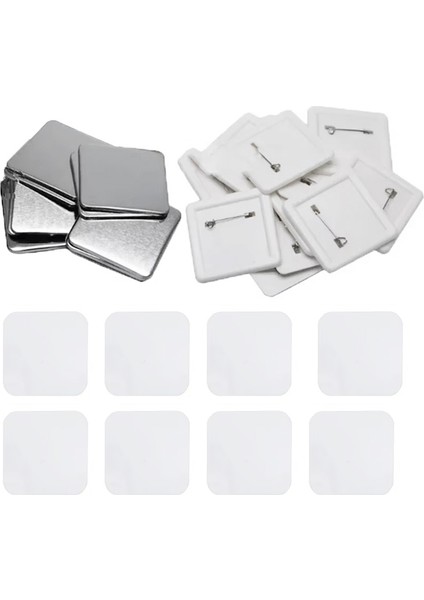 Kare Kendin Yap Boş Pin Düğme Rozetleri Malzemesi 50X50MM Buzdolabı Mıknatısları Rozetler Düğme Yapım Parçaları Ev Ofisi Için (Yurt Dışından) fiyatları
