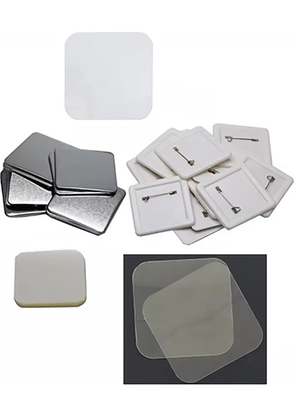Kare Kendin Yap Boş Pin Düğme Rozetleri Malzemesi 50X50MM Buzdolabı Mıknatısları Rozetler Düğme Yapım Parçaları Ev Ofisi Için (Yurt Dışından) fırsatları